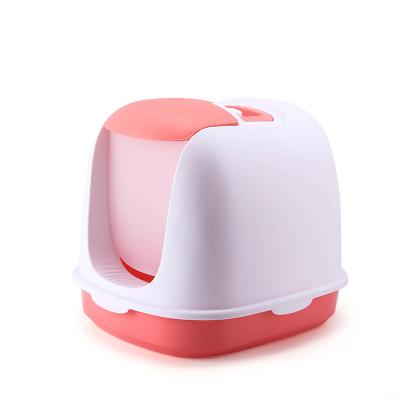 China Cat Kitten Hooded Enclosed Toilet Easy Viable To Clean New Environmentally Friendly PP Pet Cleaning Sets for sale