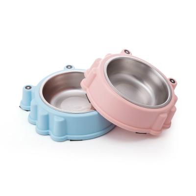 China Wholesale Viable Non-slip Stainless Steel Dog Bowl Pet Food Bowl Double Layer Bowl Cat Food and Drinking Water for sale