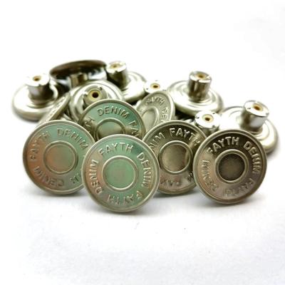 China Nickel Free Metal Jeans Button With Zinc Alloy Button Rivets Button Kinds For Clothes for sale