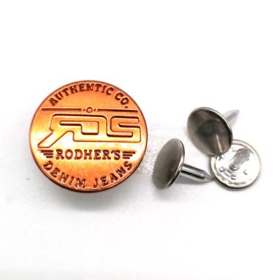 China Sustainable 15mm 17mm 20mm Custom Design Cheapest Price Jeans Button Metal Button For Jeans And Jeanswea for sale