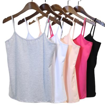 China 2021 Ladies/Girls QUICK DRY Cotton Vests Thin Strap Top Cheap Price Stretch Camisoles for sale