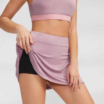 China Custom Breathable Fitness Girls Dress Short Lightweight High Waist Skort Breathable Women Workout Yoga Sports Skirt With Shorts for sale