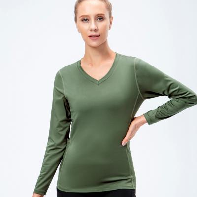 China Breathable Top Selling Women Fitness Long Sleeve Sport Wear Fitness Yoga Wear Crewneck Top Long Sleeve for sale