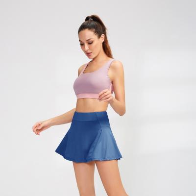 China QUICK DRY Custom Hot New Style Female Sports Two Piece Skort Skirt Shorts Wholesale Women High Waist Golf Pleated Tennis Skirt With Pocket for sale