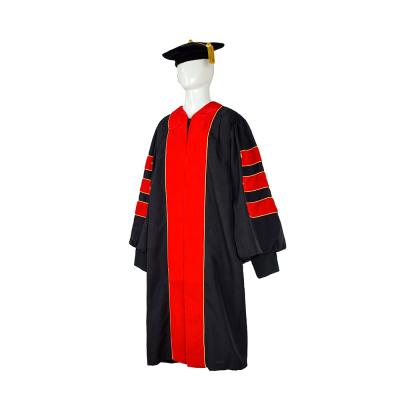 China Red Doctoral School Graduation Gown Customize For PHD for sale