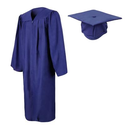 China School Matte Navy Kids Graduation Cap and Gown for sale