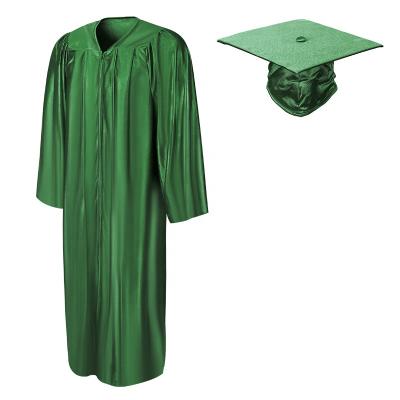 China Shiny green school hat and gown for the graduate for sale