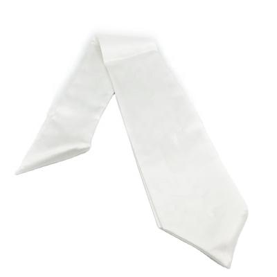 China School Polyester Plain Kids Grades Graduation Stoles White for sale