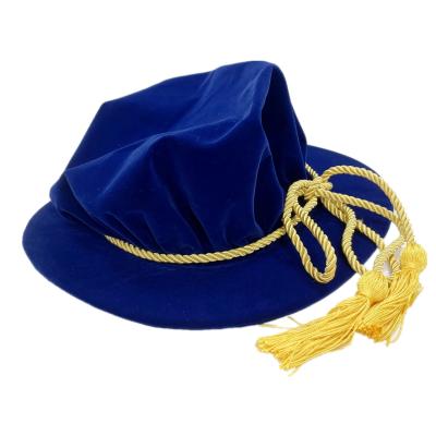 China Beefeater Tudor Beanie PHD Academic UK School Style Unisex Velvet Doctoral Graduation Hat With Rope Tassel for sale