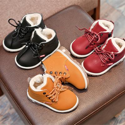 China Autumn Winter Baby Boots Toddler Flat Kids Shoes Boys Girls Snow Boots Plush Fashion Shoes D0272 for sale