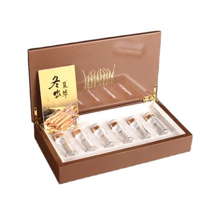 China Recycled Health Care Wooden Product Box Materials Medicine Wooden Box With Glass Bottle Perfume Cosmetic Gift Wooden Box for sale