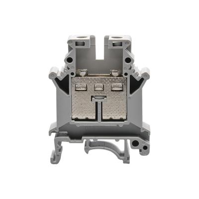 China Connection 10mm2 eed through Screw Cage DIN Rail Electrical Screw Terminal Block for sale