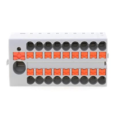 China High Quality PA66+Copper New Design PT Fix Flattening Plug-in Quick Connect Din Rail Terminal Block for sale