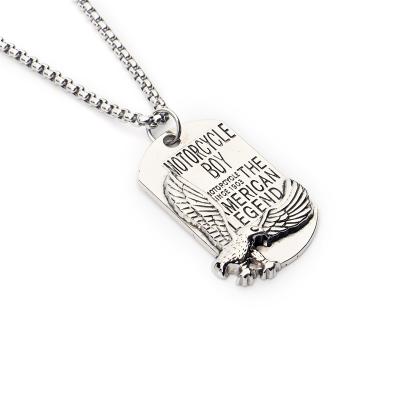 China Sequential Pendants Stainless Steel Jewelry Necklaces Prophet Eagle Motorcycle Boy Man Pingente OEM Hiphop Necklace For Necklace for sale