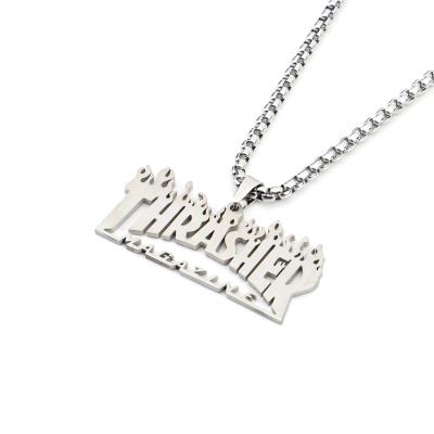 China Hot Hiphop OEM Necklace 2021 Flame THRASHERS Colgantes Accessories Halloween Enamel Jewelry Hucgids Necklaces for sale