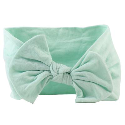 China Factory Supply High Quality Elastic Cotton Baby Headband Bow Turban Hair Bands for sale