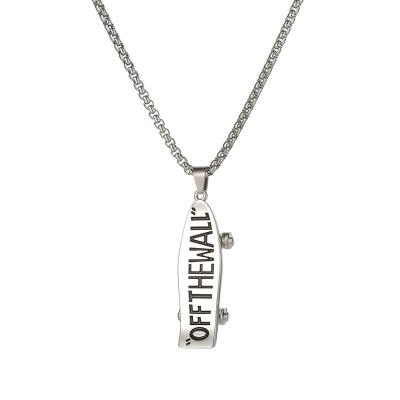 China Hiphop Necklace 2021 OEM Skateboard Letter Kalung Men Jewelry Women Initial Custom Necklac Hot Jewelry for sale