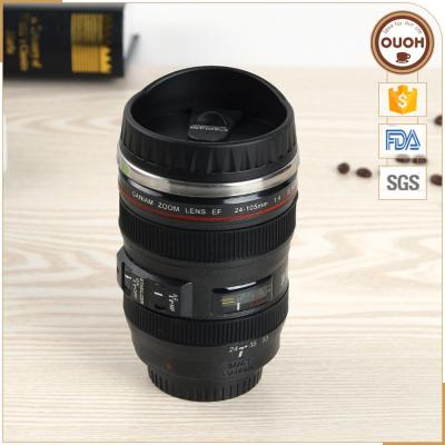 China Viable China Screw Camera Lenses Double Wall Coffee Mug Lidded for sale