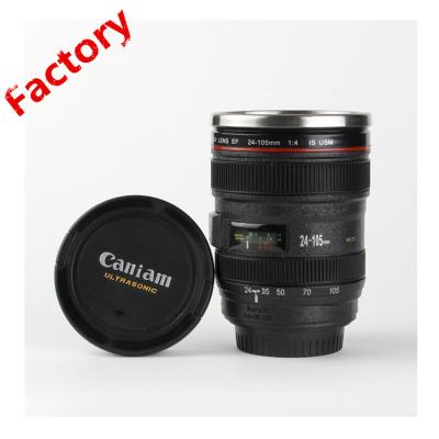 China Novelty Viable Promotional Wholesale 1:1 Simulated Caniam 24-105mm Stainless Steel Camera Lens Coffee Mug Gift Idea for sale