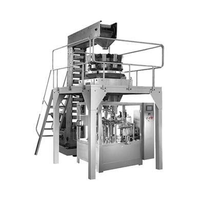 China Automatic Food Gummy Candy Spices Line Bottle Jar Packing Machine Maker With Multihead Weigher for sale