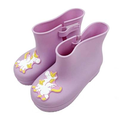 China New Toddler Kids Flat Children Raining Boots Boys Girls Baby Cartoon Animals Waterproof Shoes Fashion Breathable Kid Boots for sale