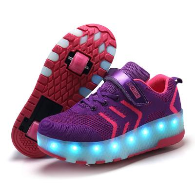 China Other Spring Rollers LED Roller Skates Boy Girls Sneakers Flash Shoe With Wheel Students Outdoor Stylish Fashion Casual Light Up Shoes for sale