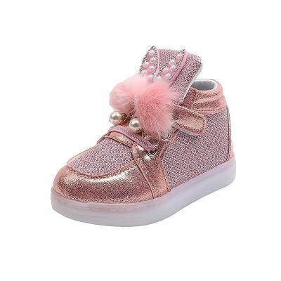 China OEM Fashion Toddler Kids Flats For Boys Girls Sports Sneakers Glowing Soft Soled Student Board Shoes Solid Color 2021 New for sale