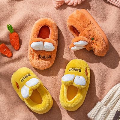 China Cute Comfortable Slipper Indoor Warm Shoes Plush Children Girls Winter Slippers Boys Cartoon Rabbit Cotton Home Thermal Kids Slippers for sale