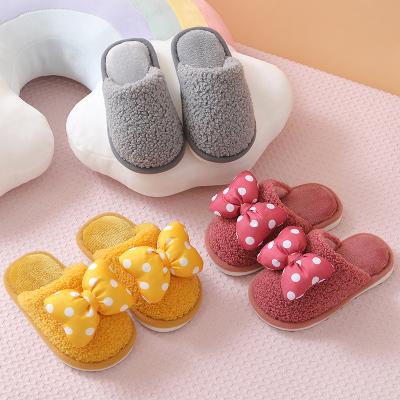 China Kids Winter Plush Warm Slipper Lovely Boys Slippers Floor Cotton Slippers Parent-children Home Non-slip Thermal Indoor Soft Cute Girls Slippers for sale