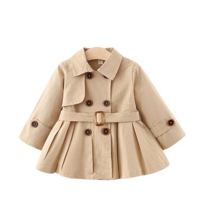 China Anti-wrinkle Toddler Coats Wholesale Solid Color Girls Anorak Girls Long Spring Jackets Autumn Children's Casual Style Outerwear for sale