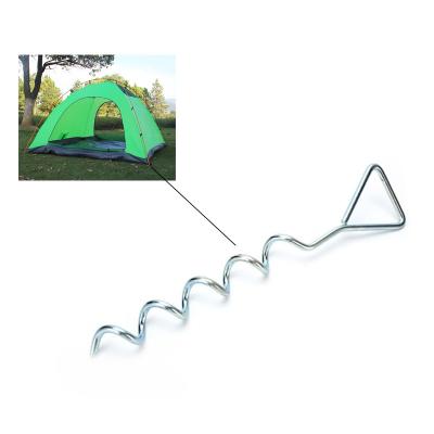 China Heavy Duty Tent Stake Large Screw Metal Tent Peg Stake Ground Anchor Stakes DD01 for sale