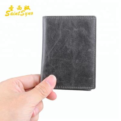 China Custom 18302 Credit Card Holder OEM Bifold Leather 100% Leather Wallet For Visa Credit Cards for sale