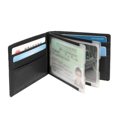 China 18246 Credit Card Promote Faux Leather Card Holder With PVC Pocket To Fit ID Cards for sale