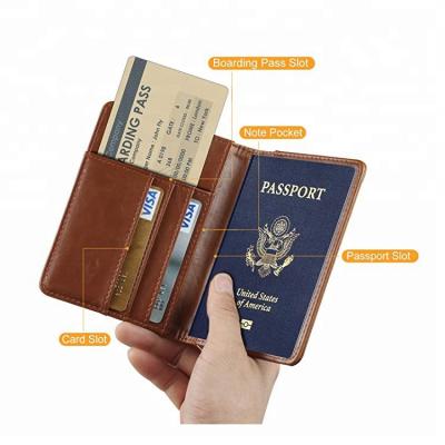 China 2019 Simple Design Vintage 30-132 Premium Leather RFID Blocking Case Cover Securely Holds Passport for sale