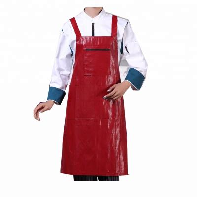 China Red Leather Ladies Kitchen Apron & Chef Apron, - Use in the Home, Restaurants for Cooking and Grilling 16018 for sale