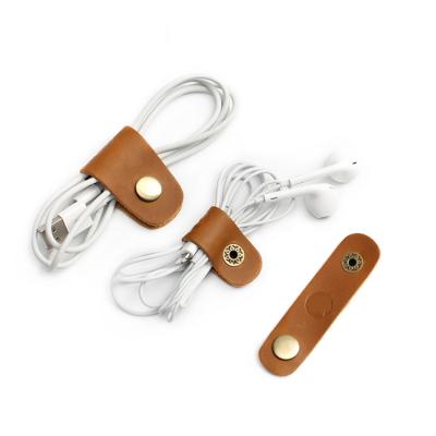 China Other 30-0010 2018 New Design Leather Earphone Organize Cable Straps Power Cord Organizer Headphone Winder for sale