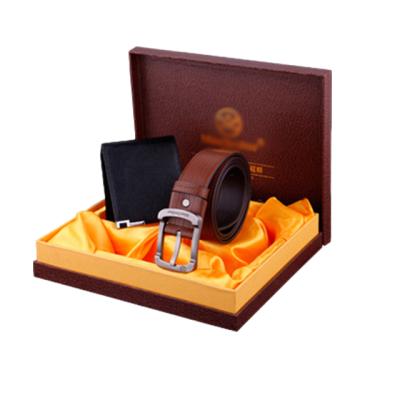 China Business Gift 18025 New Design Fashion Style Business Men Belt Genuine Leather Wallet Gift Set for sale