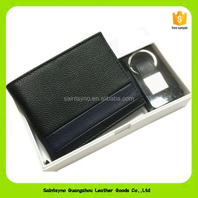 China Solar Panel 16011 Customized Leather Gift Set For Businessman With Wallet And Key Chain for sale