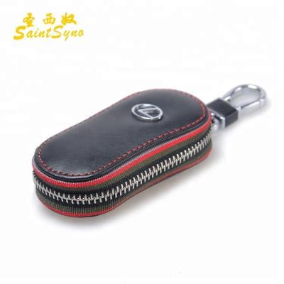 China Custom Promotion RFID Car Key Cover Waterproof FOB Remote Case Organizer Genuine Leather Smart Key Holder for sale