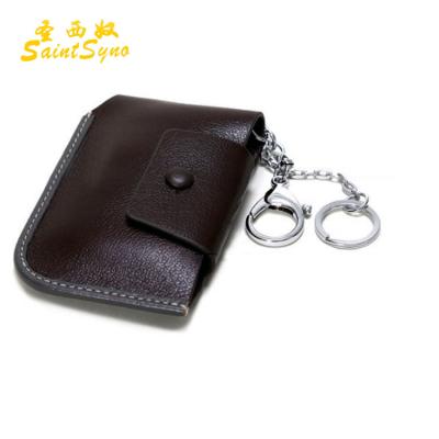 China Vintage Fashion RFID Blocking Signal Key Case Car Key Pocket Genuine Leather Holder for sale