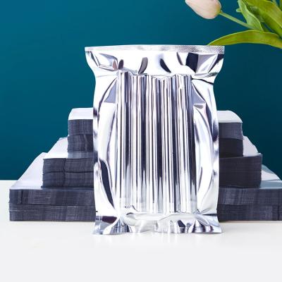 China Recyclable Custom Silver Flat Metallic Aluminum Foil Vacuum Bags Barrier Bags Smell Proof Mylar Bag for sale