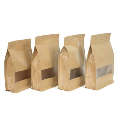 China Wholesale Moisture Proof Kraft Paper Shopping Bags Manufacturer Recycled Kraft Paper Bag Kraft Paper Food Bag With Window for sale