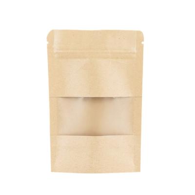 China Moisture Proof Zipper Bag For Food Stand Up Pouch Transparent Paper Brown Black Kraft Paper Bag White Kraft Paper Bag With Clear Window for sale