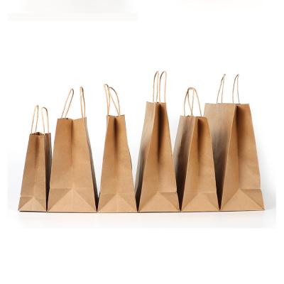 China Wholesale custom luxury recyclable packaging bolsa de papel blank craft gift brown printed shopping bag kraft paper bags with your own logo for sale