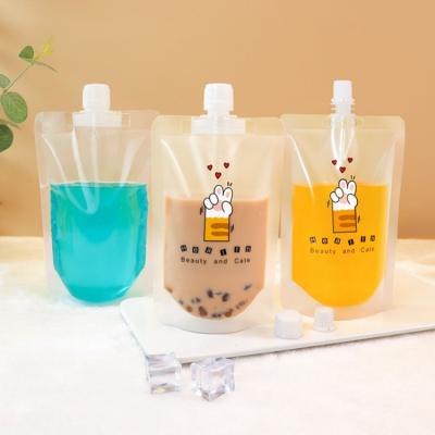 China Recyclable Transparent Travel Drinks Spout Pouches Bags Rotary 300ml Premad Water Bag Liquid Automatic Holder Up Spout Bag Doypack Suck Pou for sale