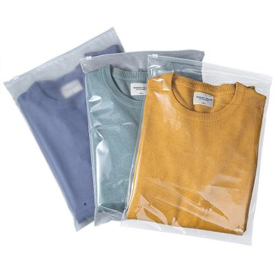 China Free Sample Custom Compostable Matte Frosted Zip Seal Ziplock White Plastic Packaging Recyclable Bags For Clothing for sale