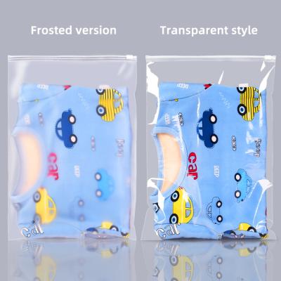 China Logo Recyclable Custom Zipper Resealable Clothes Packaging Clear /Frosted Frosted Plastic Ziplock Bag Tote Bags for sale