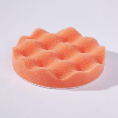 China Car Body Care 3 Inch Polish Pad Buffing Car Foam Waffle Polishing Pads 5pcs Sponge Waffle Flat Foam 1pc Wool Polish Pad for sale