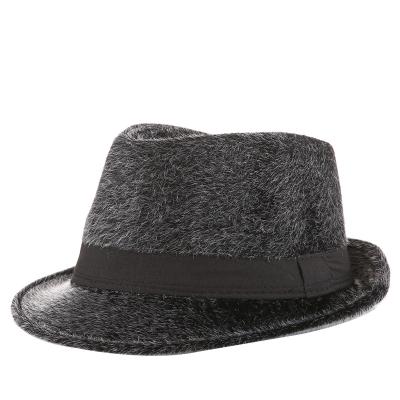 China European and American style men's imitation mink feather hat in autumn and winter fashion top hat wool hat for male for sale