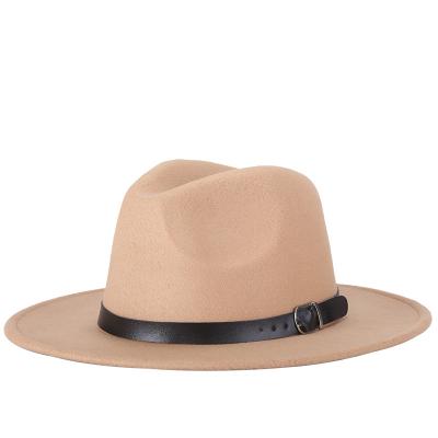 China European and American Style High Quality Formal Black Metal Trimmed Fedora Hat for sale